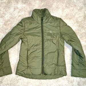 Lacoste Puffer Jacket Olive Green Women’s Size 38 Medium